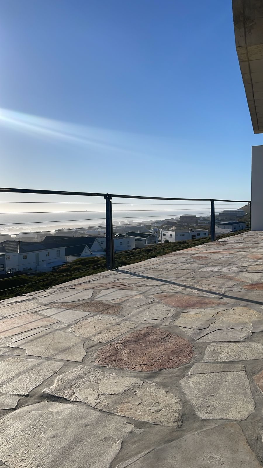 Steel rod balustrade — House Yzerfontein, ocean view